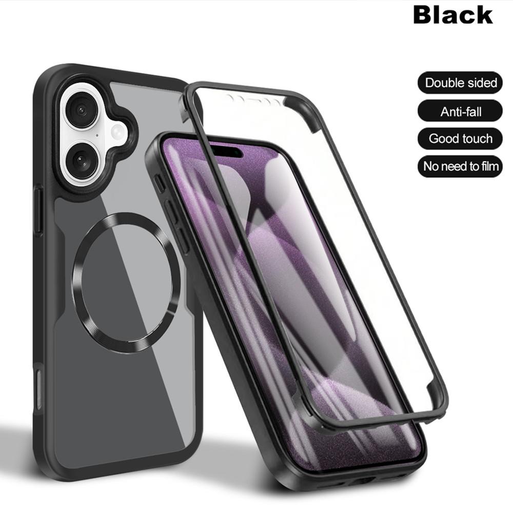 Anti-scratch Touch Screen Case 360 Protector Film Case for iPhone 16 15 14 13 12 11 Pro Max Plus TPU Ultra Thin Magnetic Magsafe