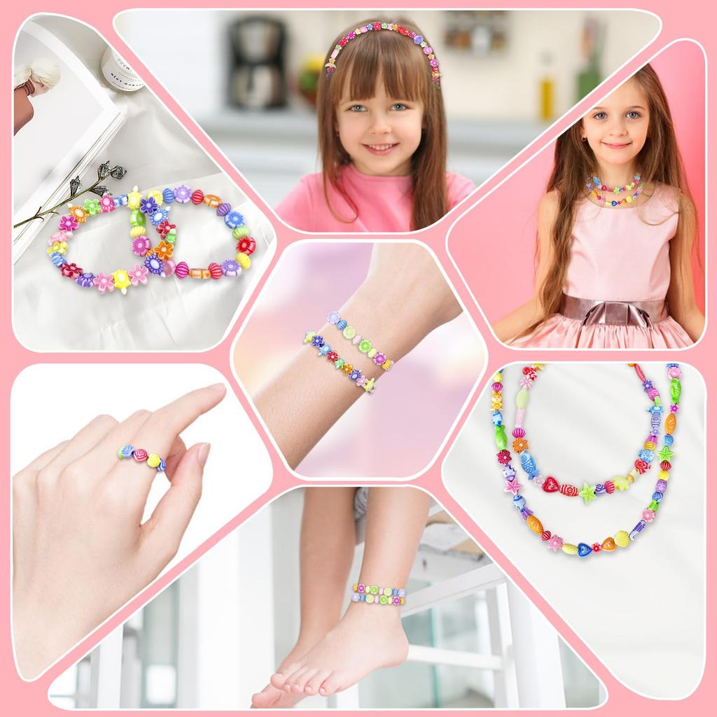 Bead Toys DIY Accessories for Handmade Colorful Approximately 450 24 Storage Case Birthday Toy Girls, Necklaces, Bracelets, Crafts, Kit, Stringing,