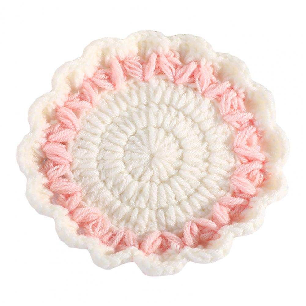 Table Coaster Wave Lace Handmade Crochet Floral Coasters Knitted Colorful Woolen Yard Cup Mat  Tea Coffee Dining Table Mat