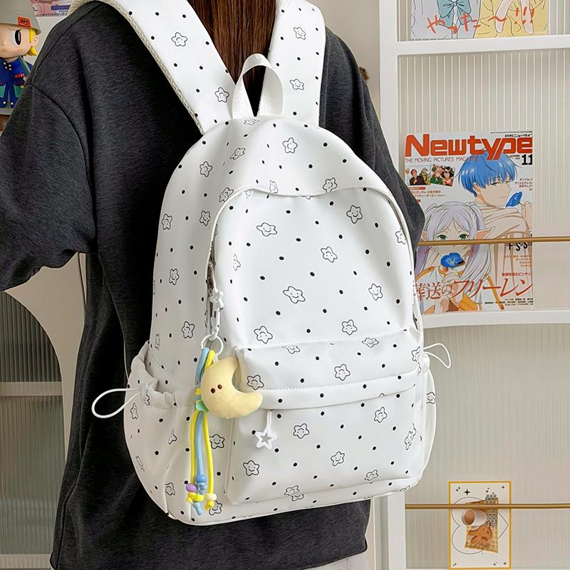 Student's Large Capacity Schoolbag Women's Little Star Print Backpack