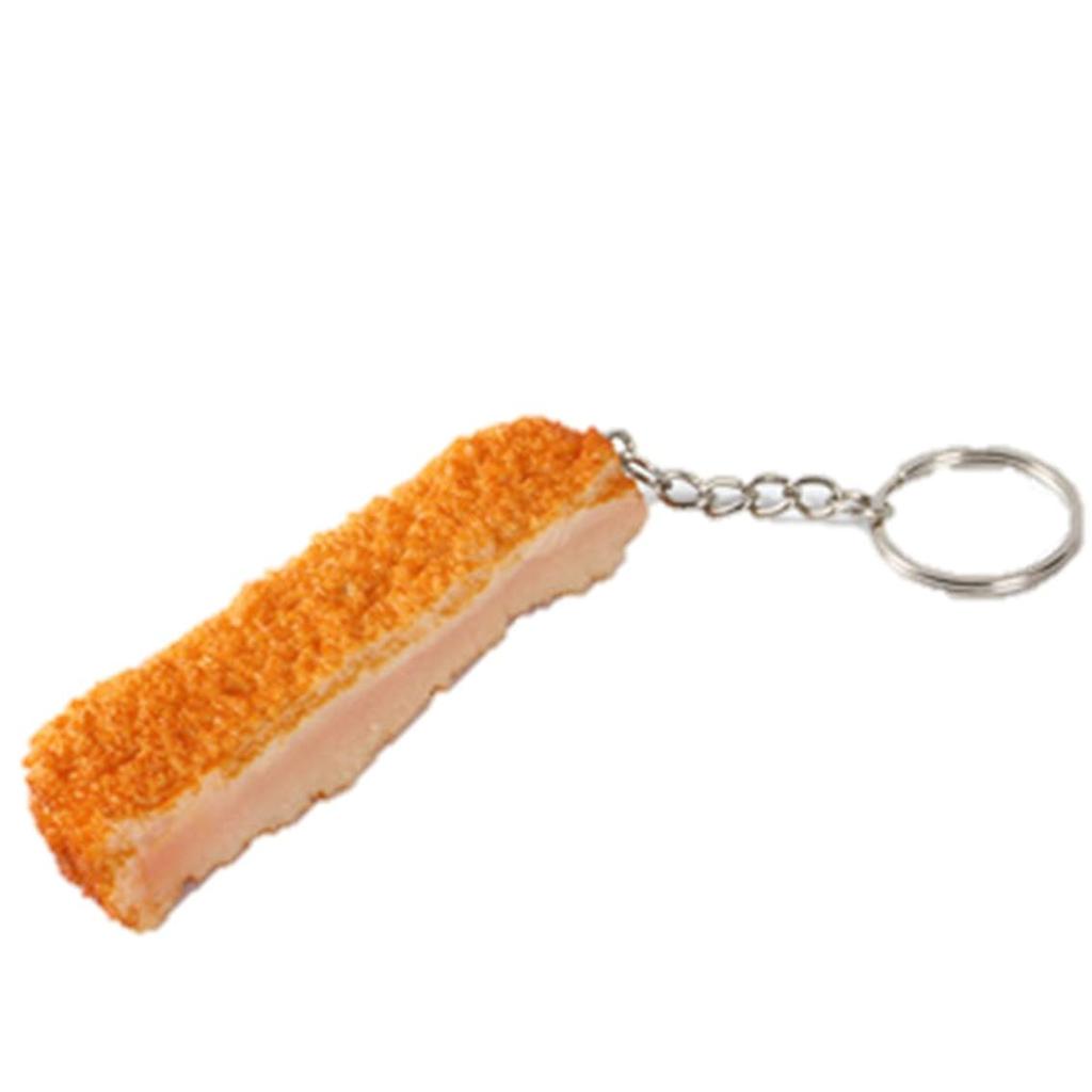 by a Food Sample Food Sample Tonkatsu Pork Cutlet Keychain Winning Tonkatsu Keychain for Exams and Passing [Sulanx] [Made Shop] (1 Slice) (1 Slice)