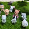 12PCS Dog Miniature Figurines Miniature Terrarium Crafts Realistic Animals Dogs for Fairy Garden Accessories