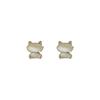 925 Silver Mini Kitten Rabbit Cat's Eye Stud Earrings – Women's Fashion Niche Design