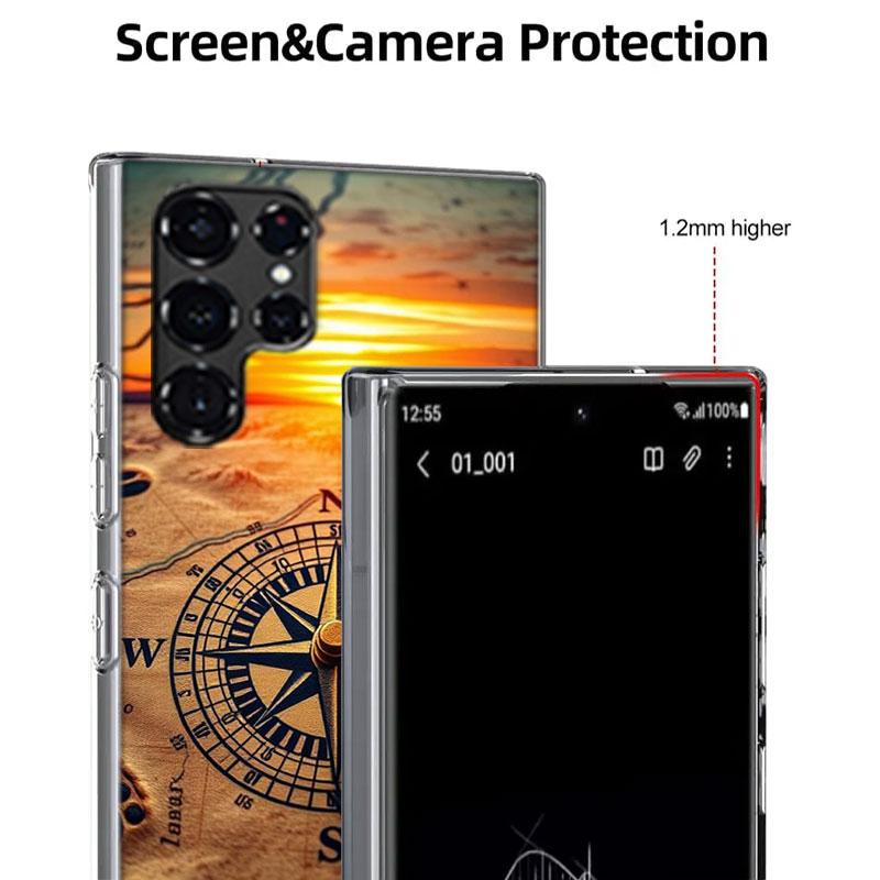 Compass Map Voyage Cases Phone Case for Samsung Galaxy S26 Ultra S25 Edge S24 S23 FE S21 Plus S20 S22 S10 Cover TPU Capa Shell S