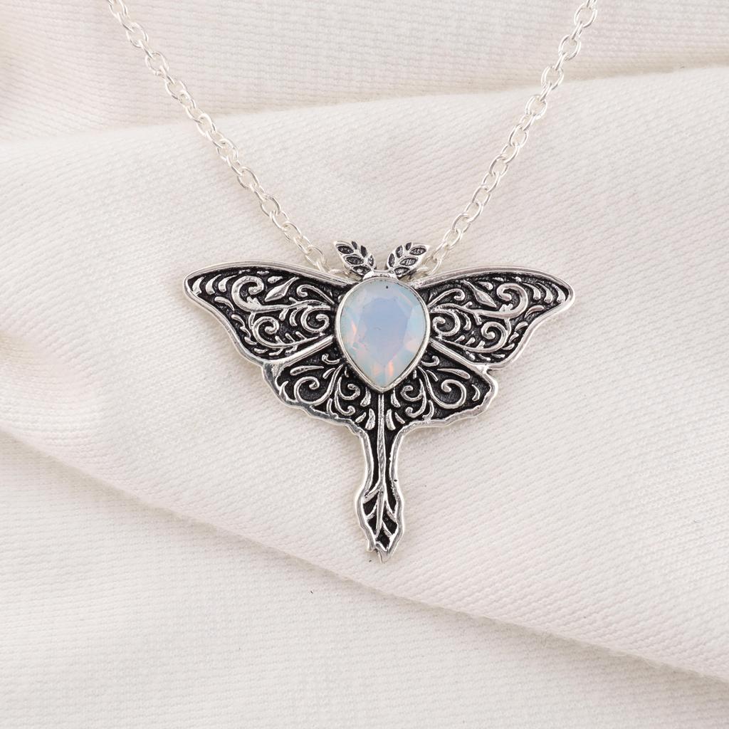 Milchiger Opal 925 Massives Sterlingsilber Anhänger, Handgefertigter Edelsteinanhänger Schmuck, Geschenke für Ehefrau Brandneuer Anhänger