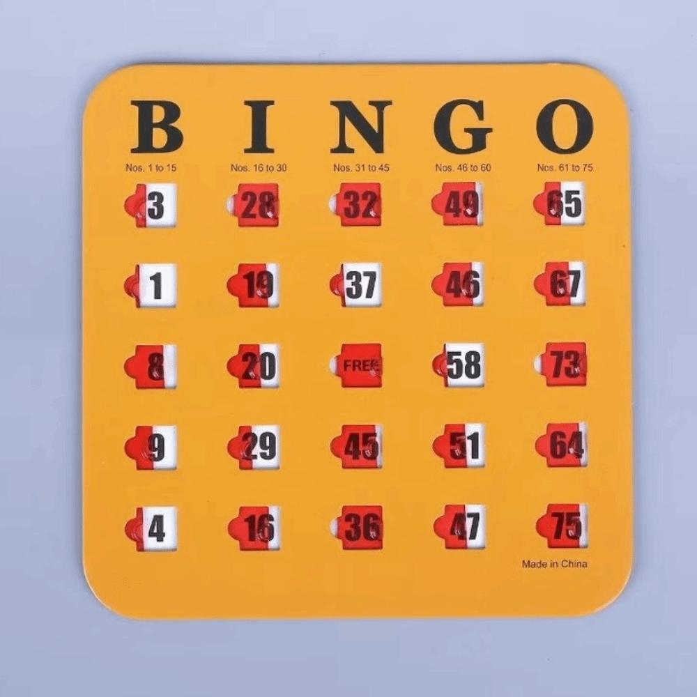 5PCS Sliding Window Slide Bingo Cards Large Print Bingo Board Cards Bingo Game Cards Group Games