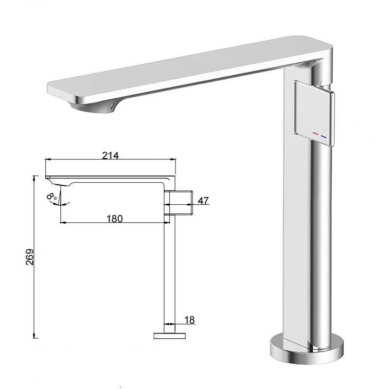 Nouveau Robinet de Lavabo de Salle de Bain Gris Monocommande Eau Chaude et Froide Robinetterie Laiton Mélangeur d'Évier Noir Chrome Gris Robinet