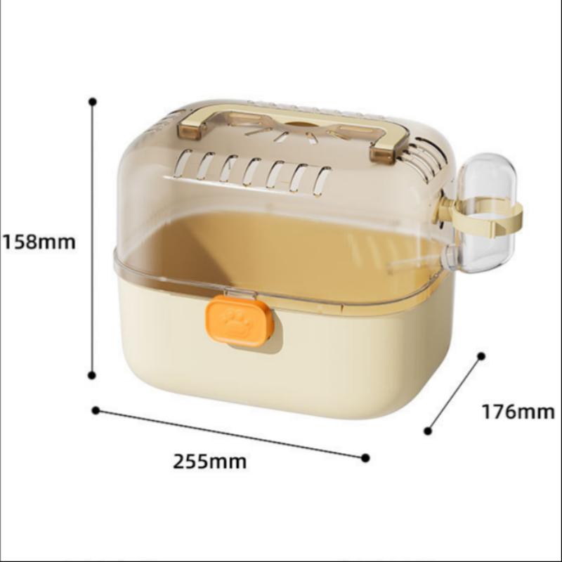 Portable Hamster Carrying Cage With Handle Water Bottle Chinchilla Carrier Box Small Animal Hamster Travel Cage Pet Supplies