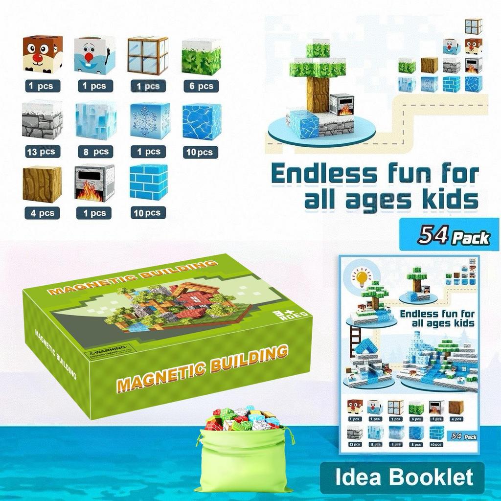 Magic Magnetic Forest Blocks - Magnetic Cube Building Set for Kids