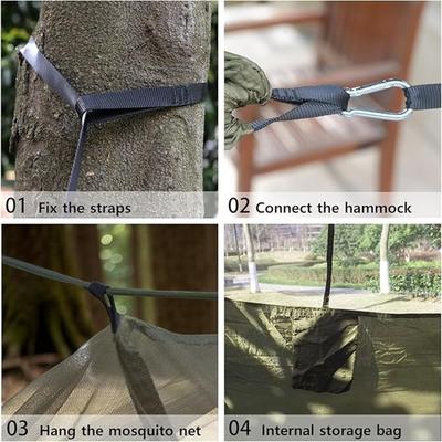 Anti-Moustiques avec Auvent Pare-Soleil, Balançoire Aérienne de Camping Extérieur, Portable pour Randonnée et Voyage pour une Relaxation sans Insectes