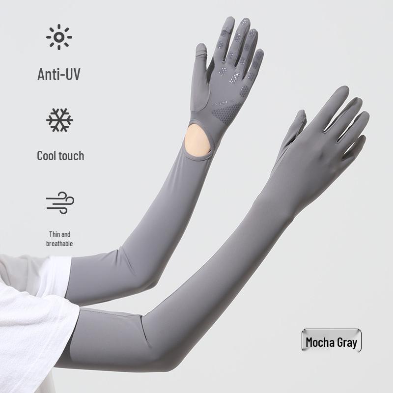 Women's UV Protection Cycling Ice Silk Sleeves with Extended Sun Protection