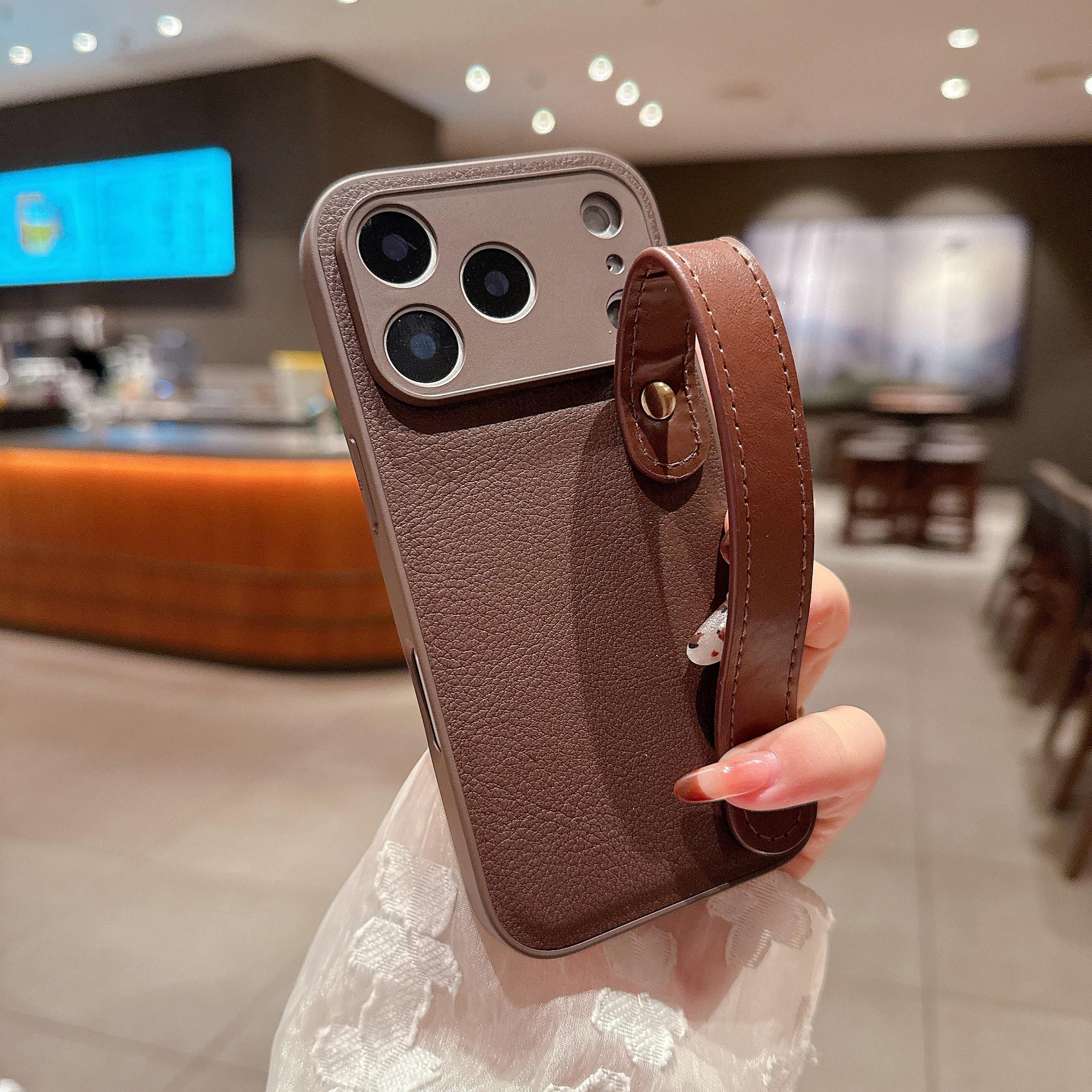 

Wristband for Apple, IPhone 17promax, Plain Leather Phone Case, New Model for Apple, All Inclusive for Autumn/winter 2016 For iPhone7P/8P