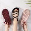 2024 Trendy Thick-Soled Net Red Sandals for Women – Casual Fairy Style Flat Roman Beach Shoes for Students