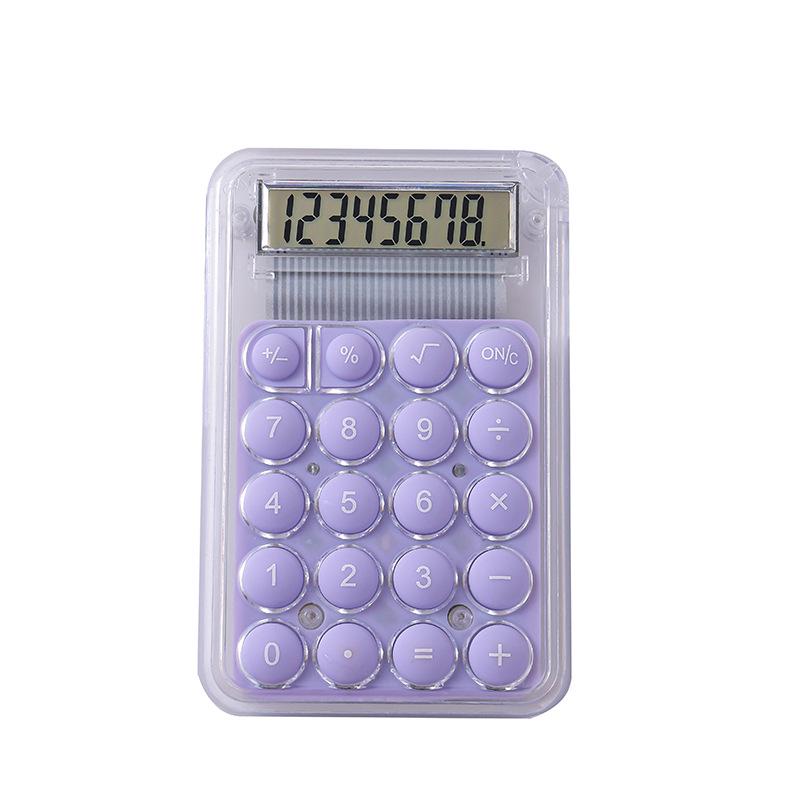 Adorable Mini Transparent Calculator - Handheld, Portable, Candy-Colored Student Gift
