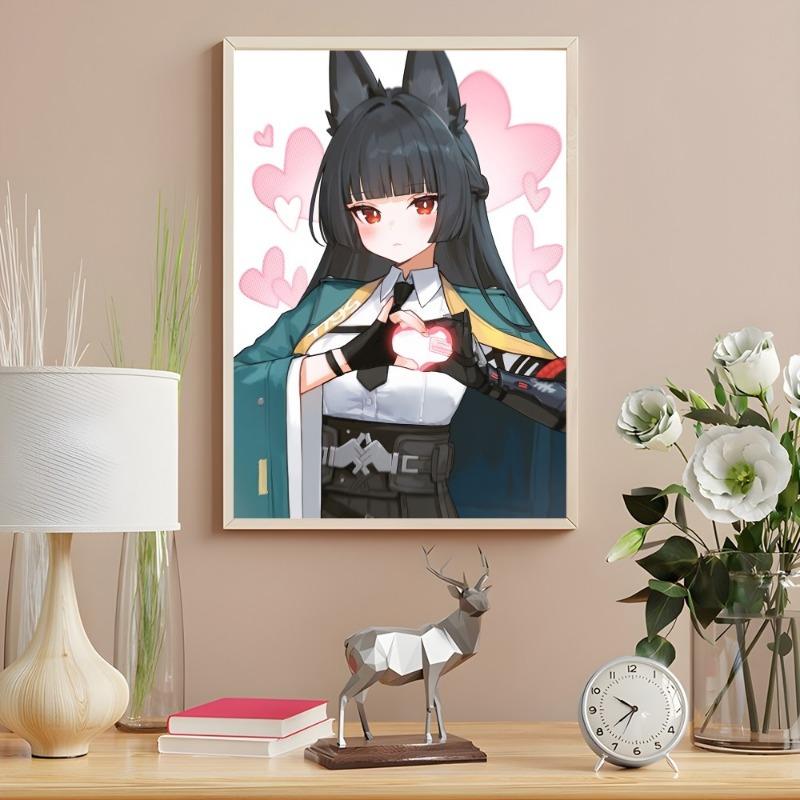 Hoshimi Miyabi Zone Zero Kawaii Girl Poster Sticky Wall Art Printing Waterproof Home Living Bed Room Bar Hallway Aesthetic Decor