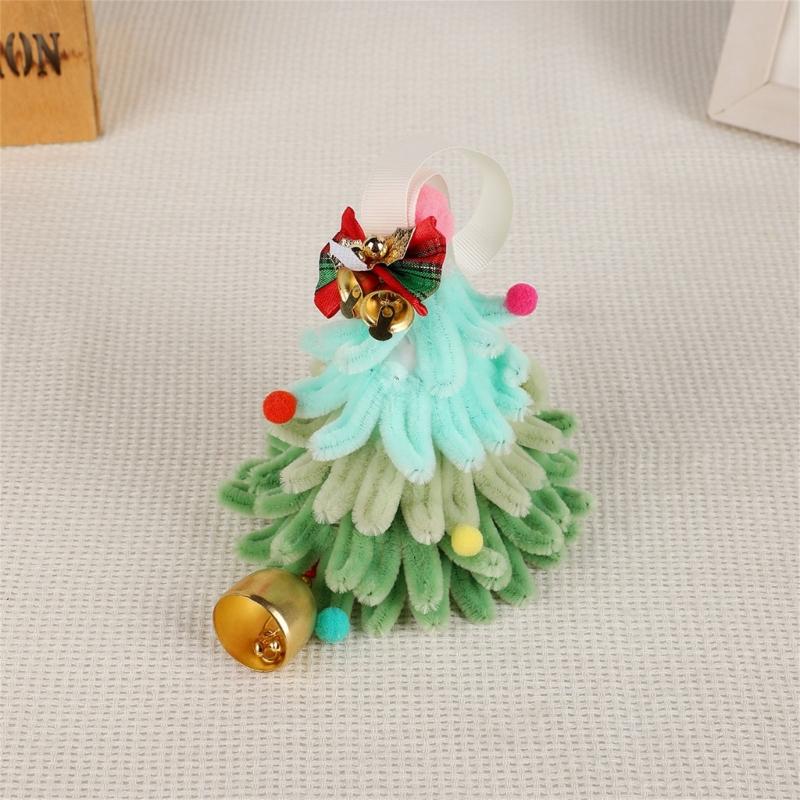 Holiday Tree Decors Ornament, Soft Plush Christmas Tree Hanging Accent With Fabric Loop for Indoor Window and Tree Display