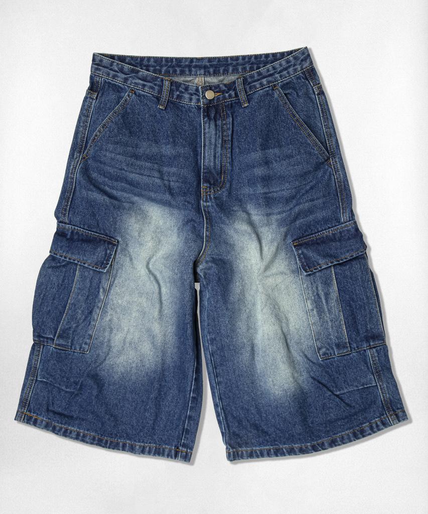 Nasyujeueol Usual Washed Bermuda Cargo Washed 3/4 Length Denim Pants 5 Colors (Type B)