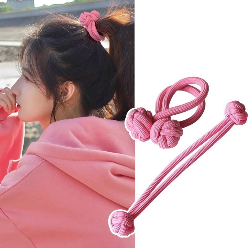 High Ponytail Hair Band Elastic Rubber Chinese Knot Hair Rope Scrunchies Hair Tie Simple Knotted Head Rope For Women Decor Gift