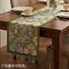 Elegant Chenille Jacquard Table Runner With Tassel Trim Floral Botanical Washable Wrinkle Resistant Dining