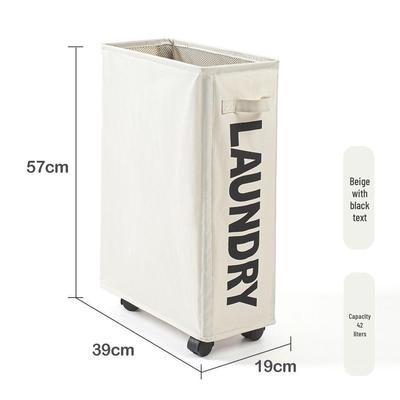 Foldable Fabric Laundry Basket with Wheels - Yoga Mat and Dirty Clothes Storage