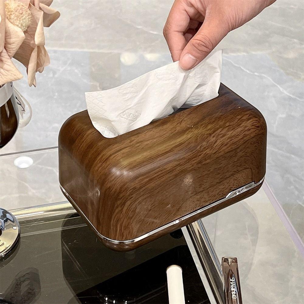 Large Capacity Tissue Box Spring-loaded Paper Dispenser Stylish Paper Container Living Room