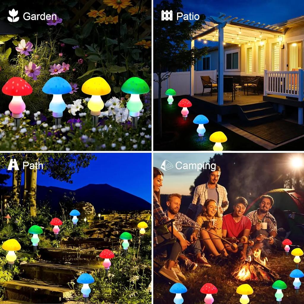 Waterproof Solar Mushroom String Lights - 8 Mode LED Fairy Lights for Outdoor Party Decor