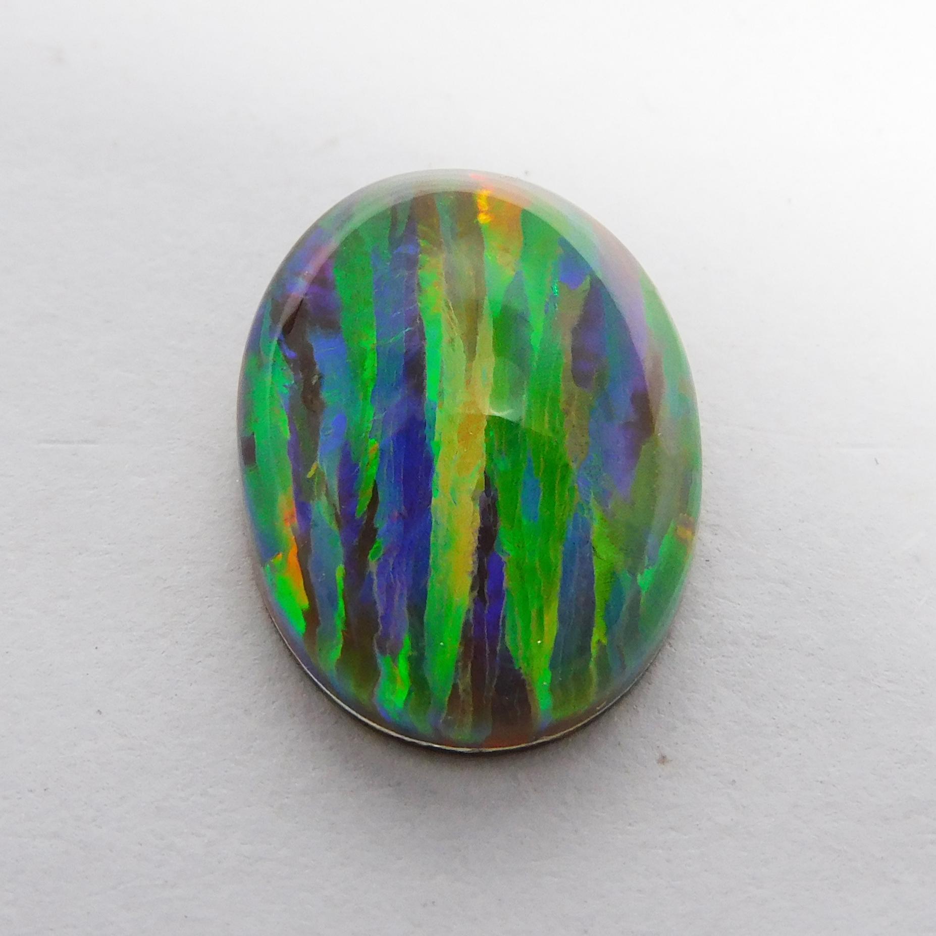 

Natural Multi Color Oval Cut Boulder Opal 6.75 Carat CERTIFIED Loose Gemstone P-7010-R 14.7 mm approx різнокольоровий