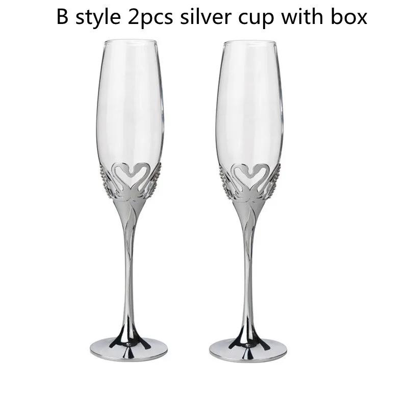 Kreativt Kristallglas med Diamantbägare, Bröllopschampagneglas, Färgbox, Premium Retrobägare, 2-pack