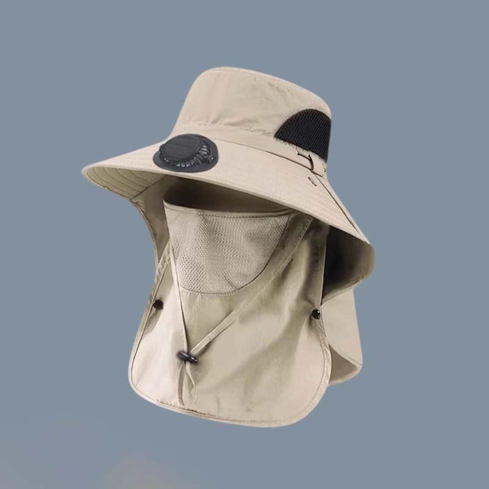 Adjustable Fishing Sun Shading Cap Long-lasting Wide Brim Fan Hat for 3.7V/300mAh Summer
