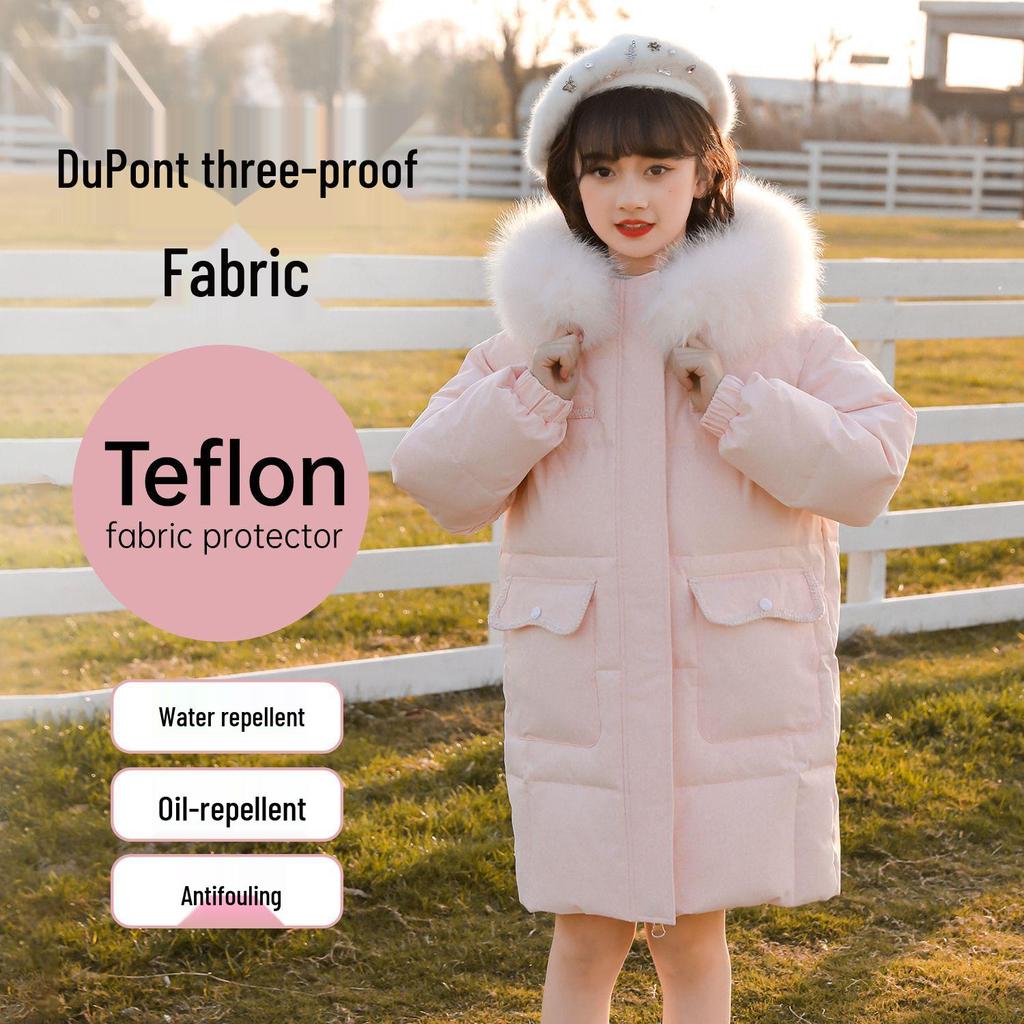 Girls' Mid-Length Down Jacket - 2025 Winter Collection: Thick, Warm, and Stylish for Children