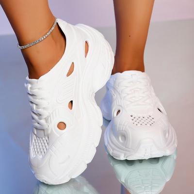 Fashion 2025 Hot Sale Hollow Out Women's Vulcanize Shoes Outdoor Breathable Solid Lace Up Women Sneakers Comfortable Ladies Casual Shoes