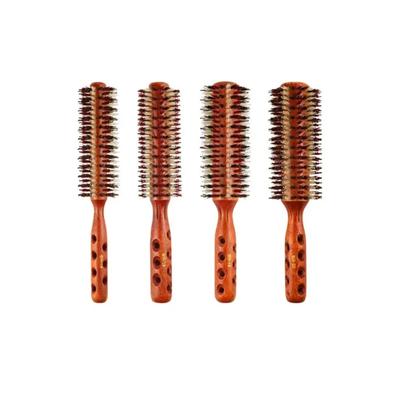 Of Bristle Anti-static Wood Rolling Comb Non-slip Handle Ladies Pear Hot Hair Rolling Comb High-end S