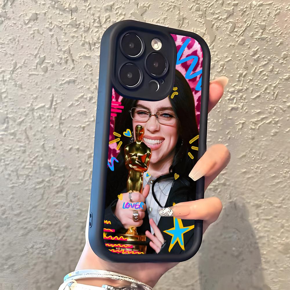 Billie Singer E-Eilish Phone Case For IPhone 17 Pro Max 16 15 14 Pro Max IPhone 13 Pro Max 11 Plus Silicone Cover