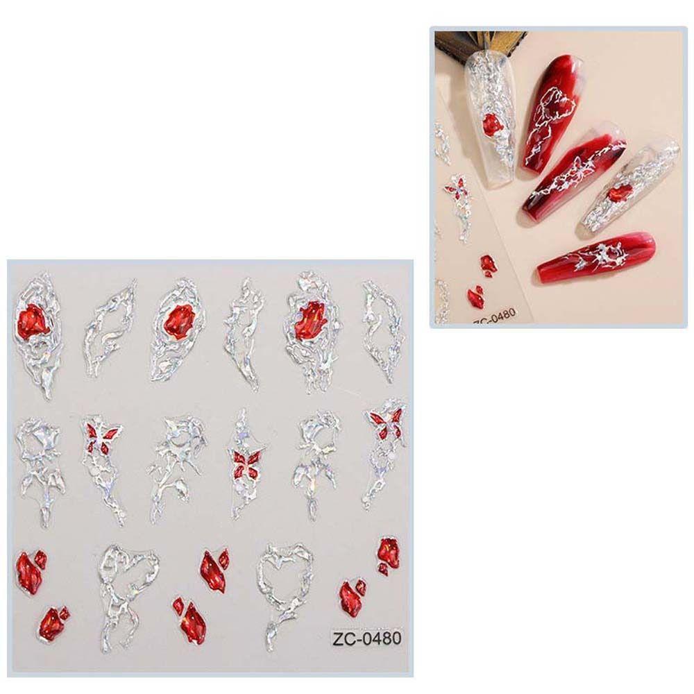 

Self Adhesive Nail Art Decorations Soft Adhesive Stickers Heart Nail Stickers Panda Nail Decals ZC-0480