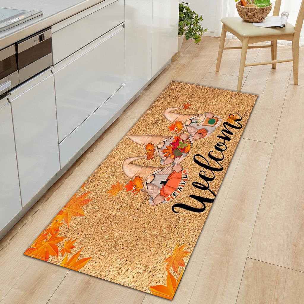 Faceless Doll Thanksgiving Door Mat Kitchen Absorbent Strip Bedroom Non-Slip Floor Mat Living Room Carpet