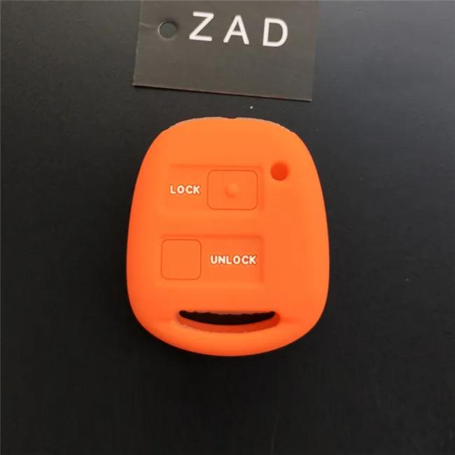 ZAD Silikonkautschuk Auto Schlüsselanhänger Hülle Abdeckung Set Haut für TOYOTA CAMRY RAV4 PRADO Yaris COROLLA AVENSIS LAND CRUISER 2 Tasten Schlüssel