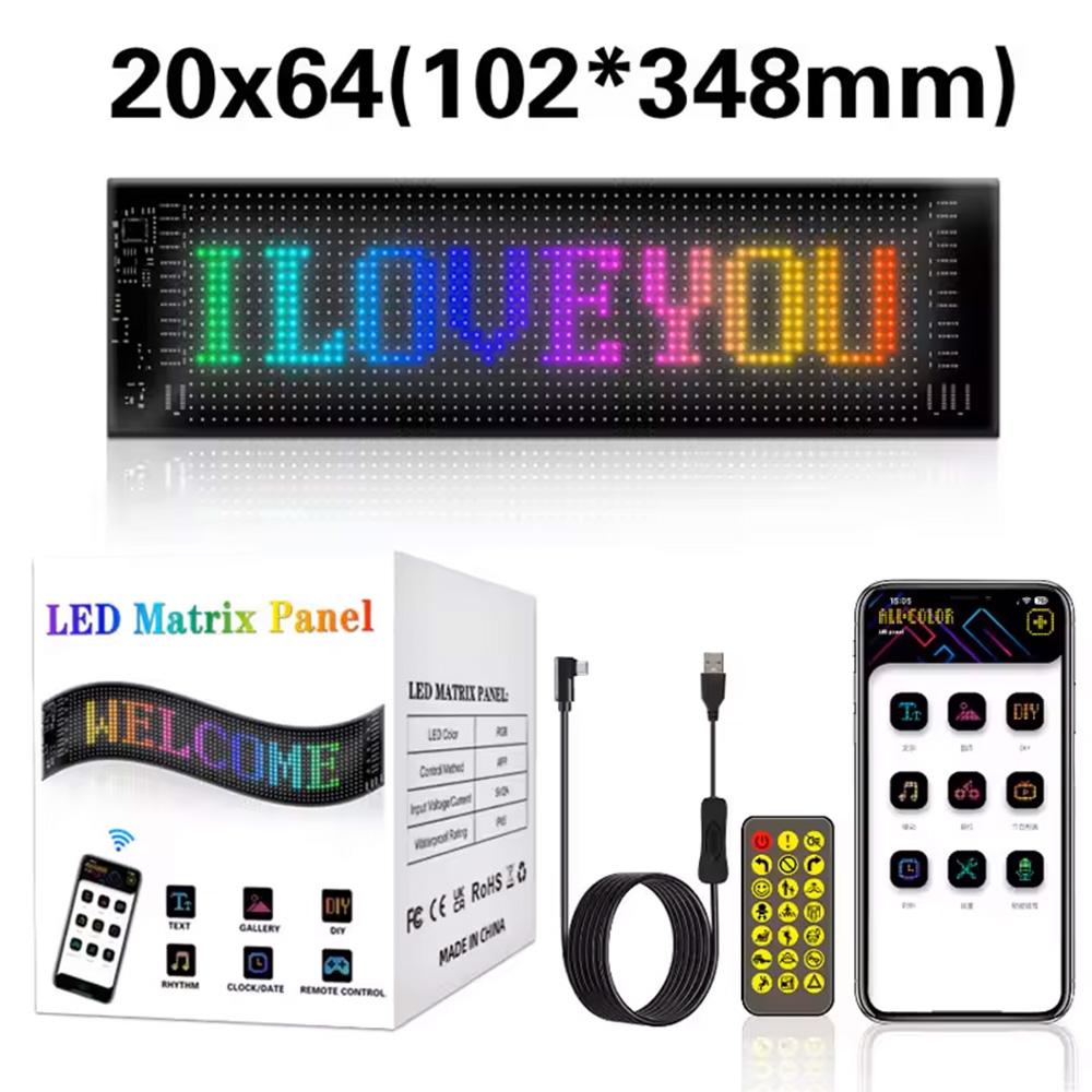 APP & Remote Truck Eyes Matrix Pixel Panel Display Screen Flexible Car Graffiti Scrolling Text Animation Light Big Truck Light