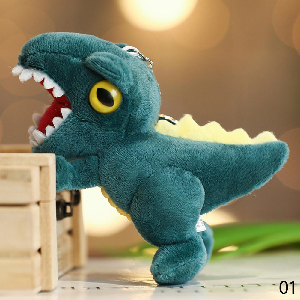 Jucării de pluș mini dinozaur de 14 cm breloc pandantiv pentru geantă drăguț păpușă Tyrannosaurus pentru copii cadouri de ziua de naștere Crăciun jucării