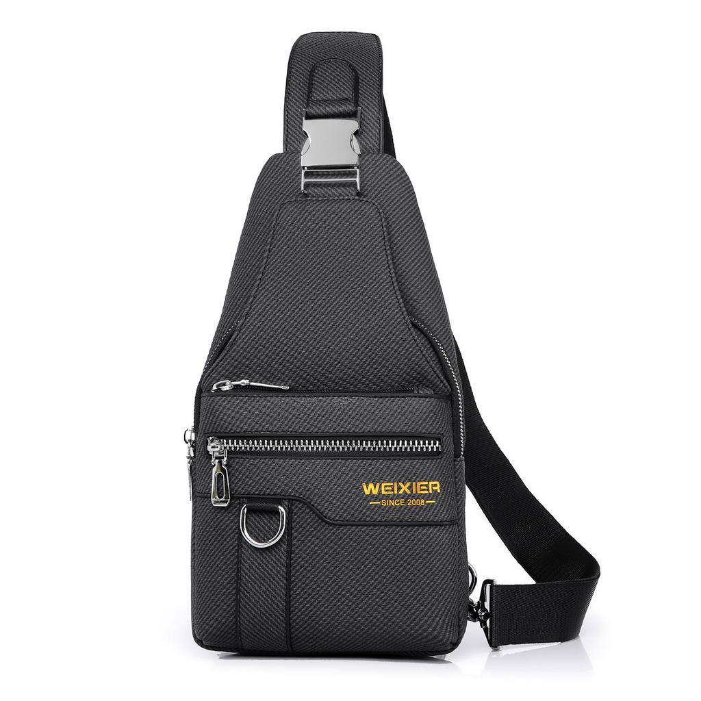 New Men's Anti-Theft Chest Bag PU Leather Crossbody Sling Pouch,Luxury Design shoulder bag,for Travel & City Commute