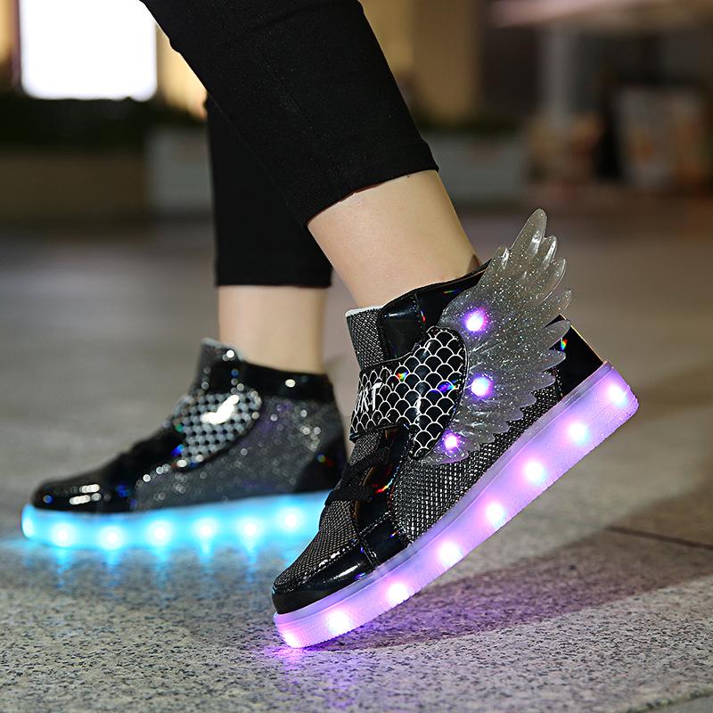 LED Light-Up Kids' Dance Shoes - 7-Color Flashing Sneakers for Boys & Girls, Ages 6-10