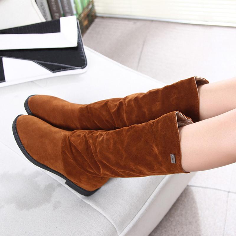Otoño Primavera Botas de Mujer Mate Flock Botas Rojas para Altura Aumento  De Tacón Bajo Zapatos de Mujer Media Pantorrilla Alta Moda Calzado de Mujer  comprar a buen precio — entrega gratuita,
