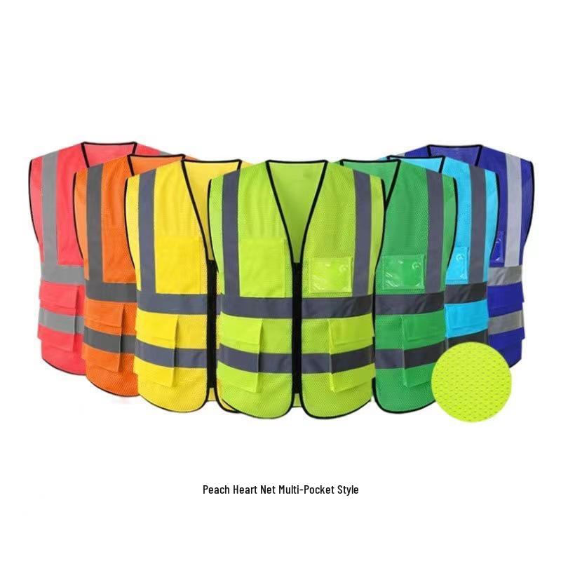 Children's Multi-Pocket Reflective Mesh Vest for Road Construction Sites