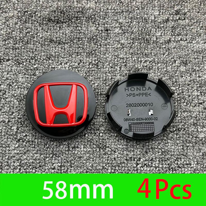 4Pcs Car Emblem Wheel Center Hub Cap Accessories For Honda Civic FIT Accord Prelude CRV 5th City CRZ CRX Jazz HRV Pilot Odyssey EFTXY1