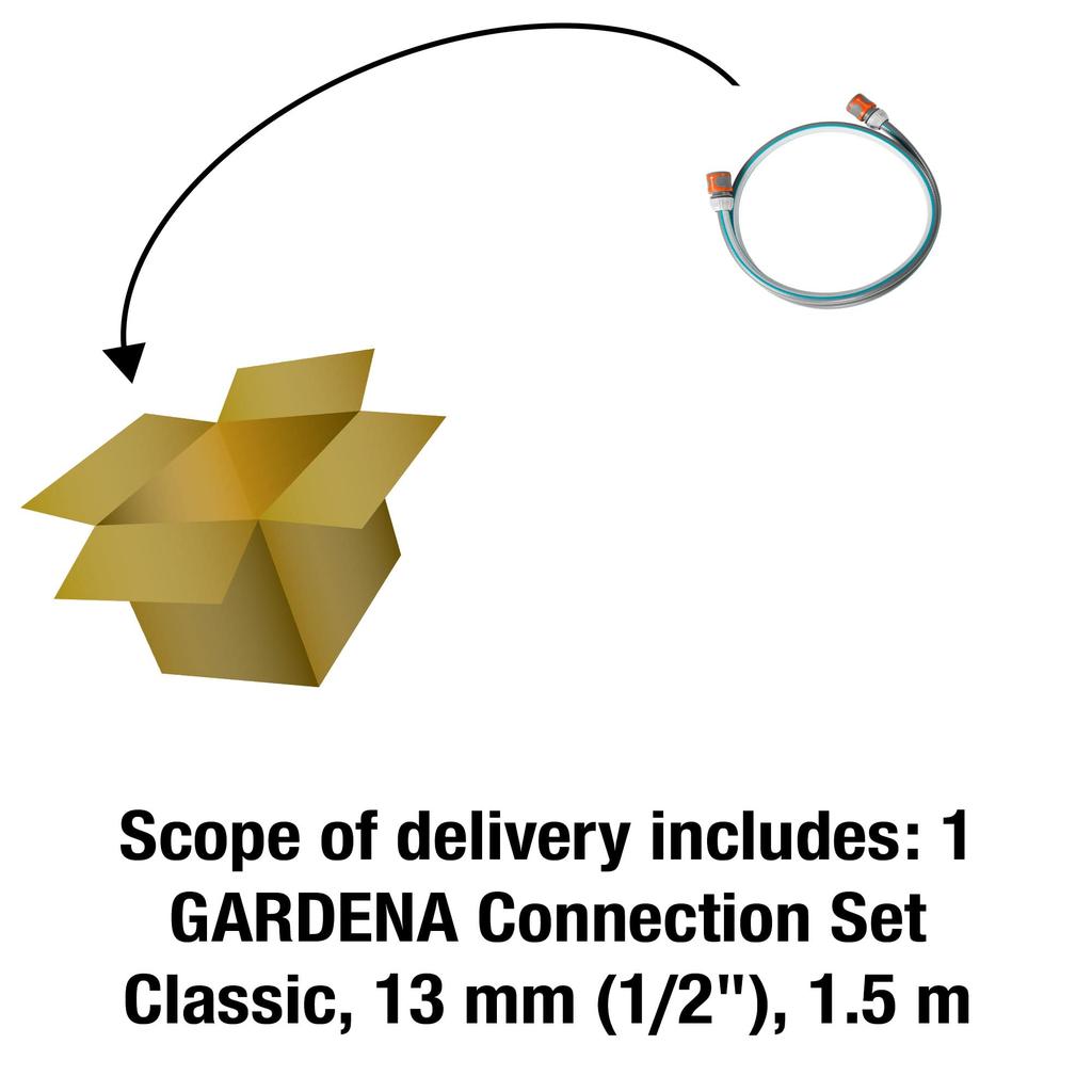 GARDENA Klasická hadice 13mm, délka 1,5m, sada konektorů 18011-20, záruka na produkt: Až 12 let