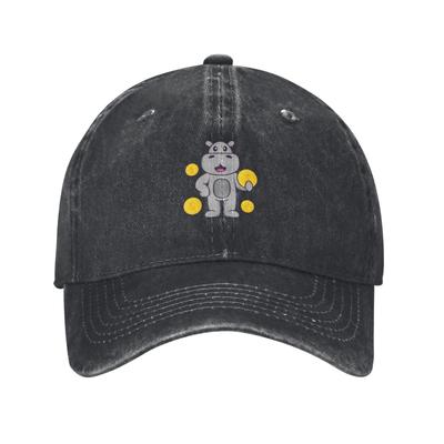 Süßes Nilpferd mit Münze Baseballkappe für Männer Frauen Vintage Truckerhut Golfhüte Dad Caps
