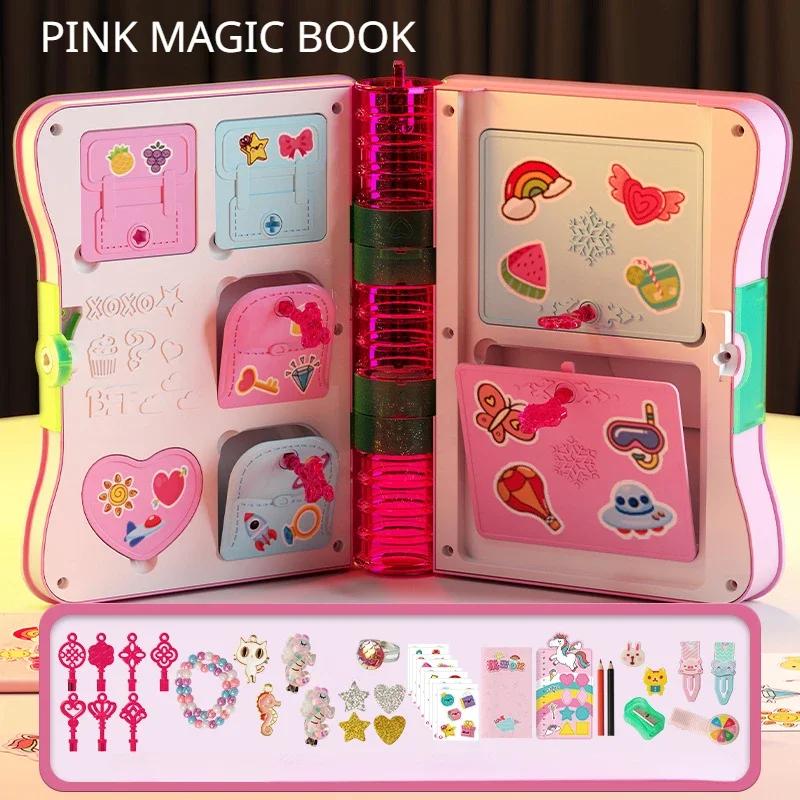 Набір ювелірної косметики для дітей Магічна книга Скринька-сюрприз DIY Рукоділля Кільця Браслети Гра в уявлення Подарунок на День народження Різдво для дівчинки