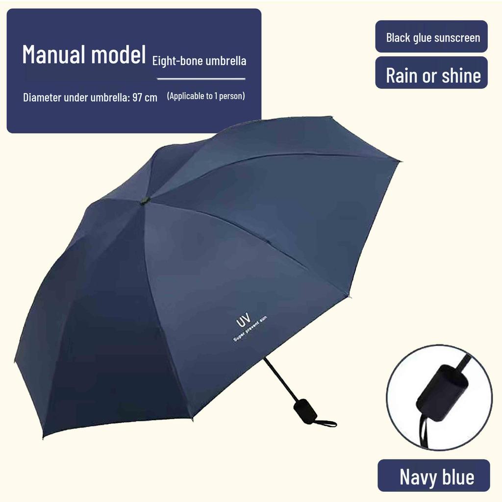 UV Protection Sun & Rain Foldable Umbrella with Black Coating for Students