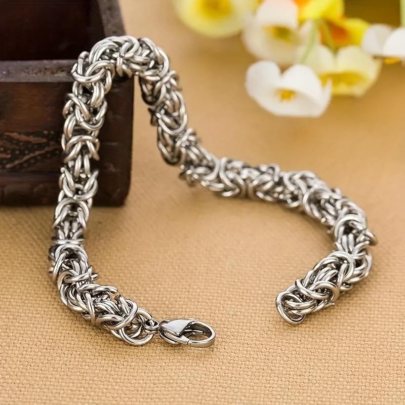1pc Chain Bracelet with Intricate Interlaced Design, Suitable for Both Casual and Formal Occasions, a Simple and Essential Jewelry Gift for Both Men