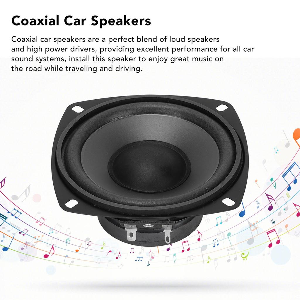 4 in Car Speakers 400W Car Speakers Midrange External Magnetic Type Coaxial 4 in Car Loudspeakers for Car Truck Black