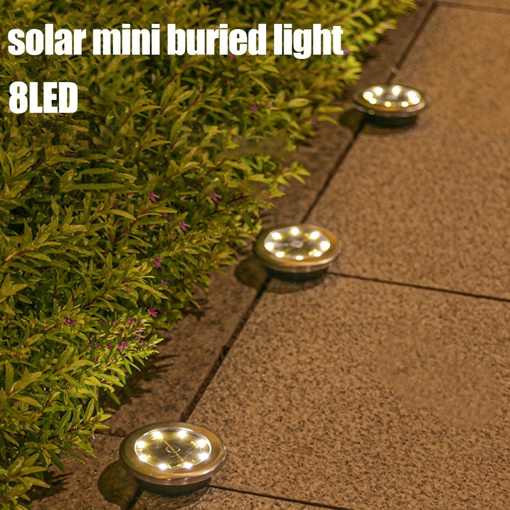 10pcs Solar-Powered 8 LEDS Ground Lights Waterproof Outdoor for Villa Park Yard Driveway Landscape Sun Lamp In-ground Lighting